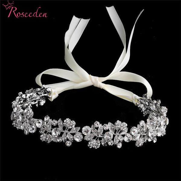 

rhodium plated flower bridal headpiece rhinestone leaf wedding headband tiara hair vine accessories jewelry handmade re3153, Golden;white