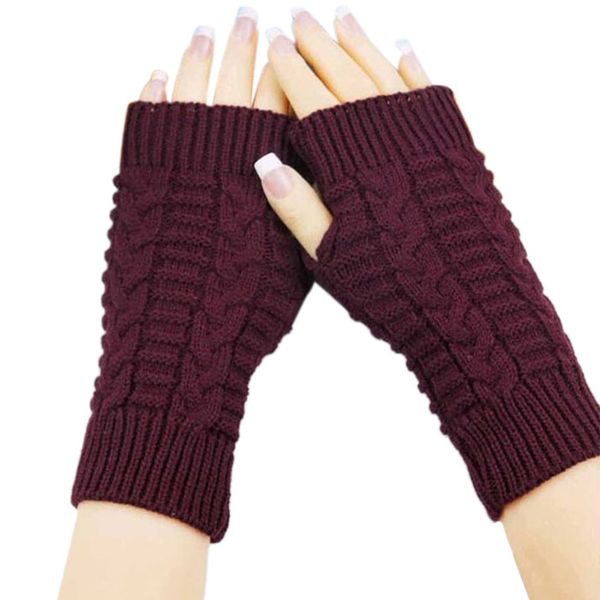 

klv мода черный трикотажная arm fingerless зимние перчатки унисекс мягкая теплая удобная knitting wool mitten z0913, Blue;gray