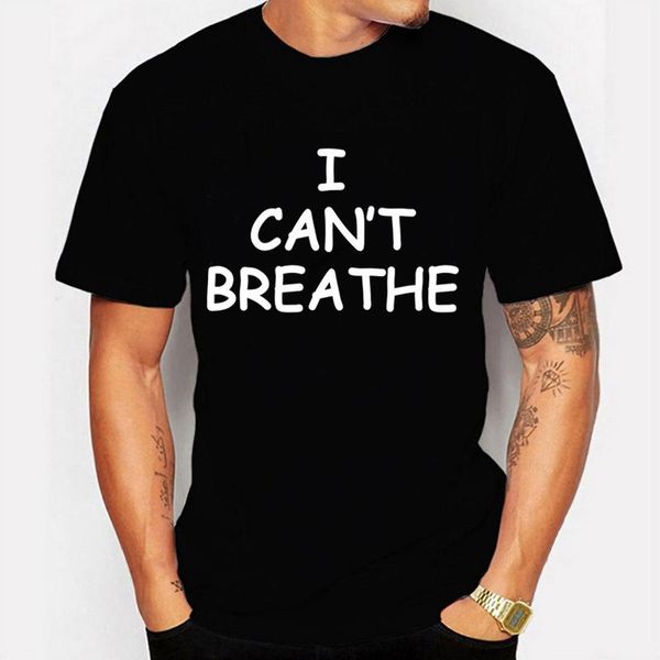 

short sleeve letter print i can't breathe tees male clothing mens 2020 luxury designer tshirt summer, White;black