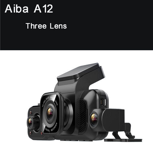 

aiba a12 app wdr dash cam built in wifi dash camera 24h parking monito1296p 4mega pixels car camera recorder three lens car dvr