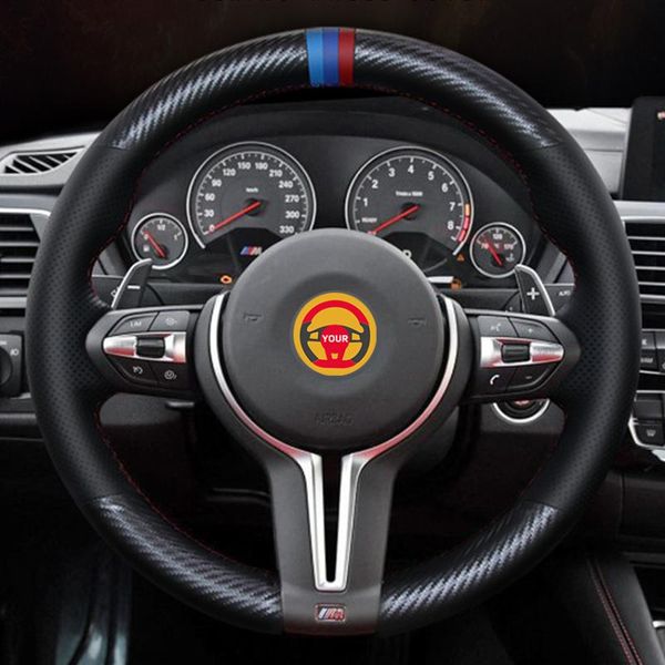

carbon fiber leather black leather light blue blue red marker car steering wheel cover for f87 m2 f80 m3 f82 m4 m5 f12 f13
