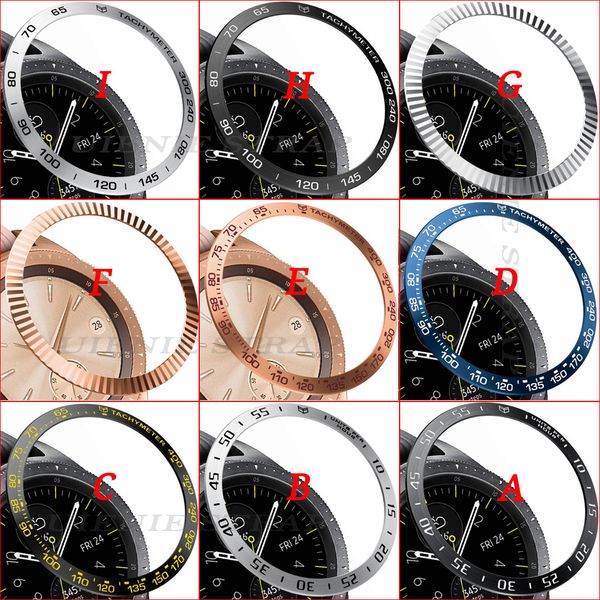 

for samsung gear s3 frontier watch dial bezel ring styling case adhesive cover anti scratch protection ring for gear s3 sm-r760, Black;brown