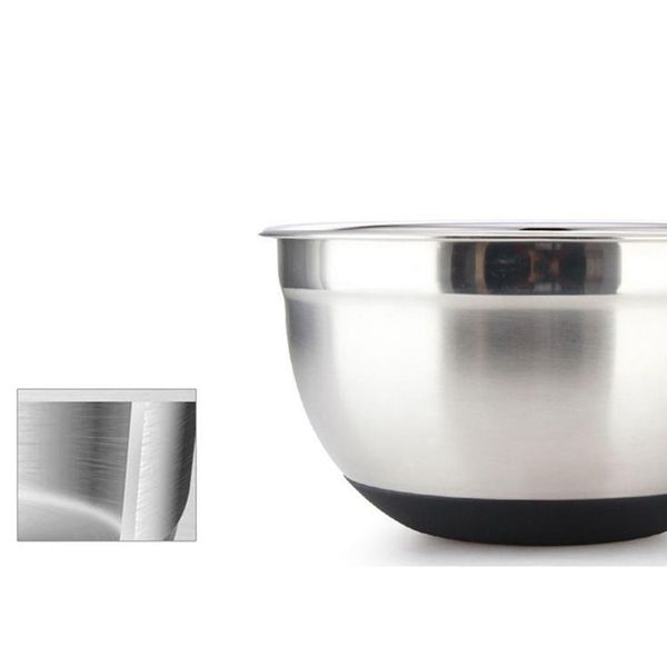 

stainless steel mixing bowl with non-slip silicone base kitchenware