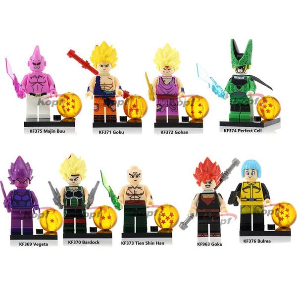 

dragon ball z vegeta goku bardock gohan majin buu tien shin han bulma perfect cell mini action figure toy building block bricks