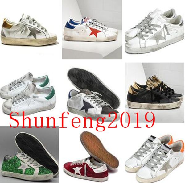 

fashion italy golden old style db sneakers genuine leather villous dermis casual shoes men/women luxury superstar shoes size eur 35-45, Black