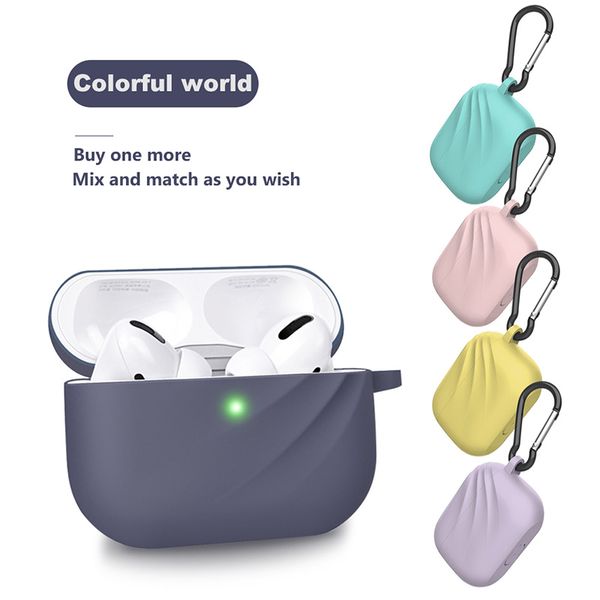 

силиконовые мягкая кожа сенсорный чехол для airpods pro защитная крышка anti-утерянных с крючком для airpods 3 для apple, дизайнер с розничн