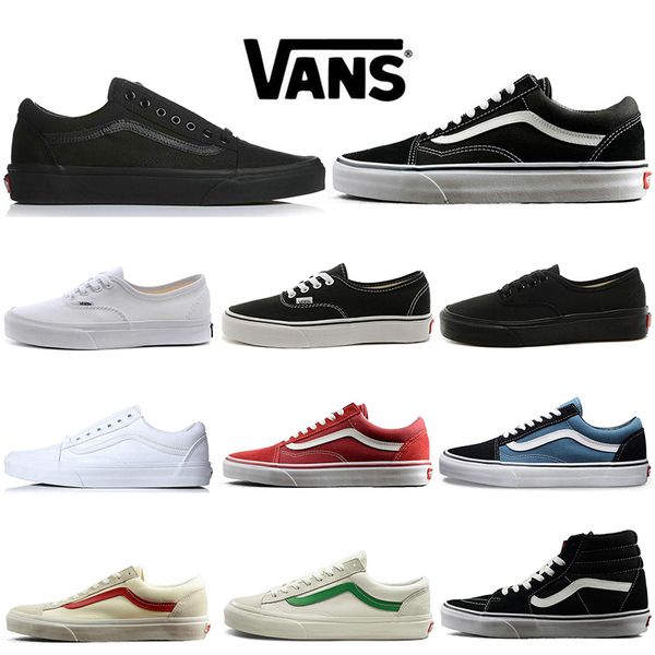 

Vans Old Skool Дизайнерская обувь Old Skool Fear of God Мужчины Женщины Холст кроссовки Тройной Черный Белый Красный Синий Мода Скейт Повседневная обувь 36-44