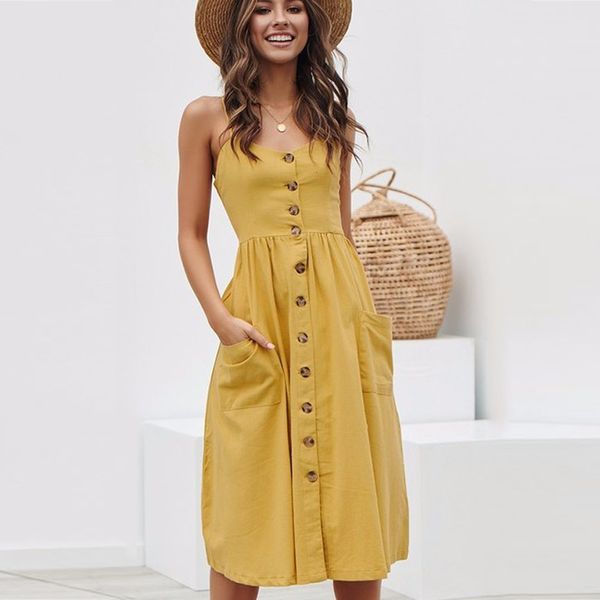 

beforw women boho floral dress 2019 summer straps button pocket stripe beach dress ladies casual sundress dresses vestidos, Black;gray