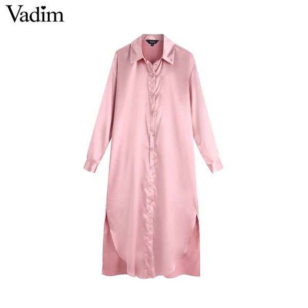 

вадим женщины сладкий розовый рубашка платье прямой стиль с длинным рукавом отложным воротником миди платье симпатичные середины икры платья, Black;gray