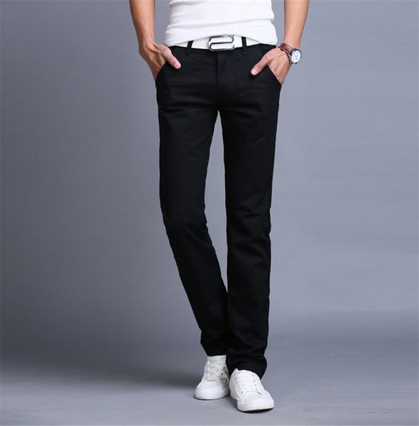 

spring mens solid color pants fashion casual sports long trousers summer male designer pants with pocket, Black