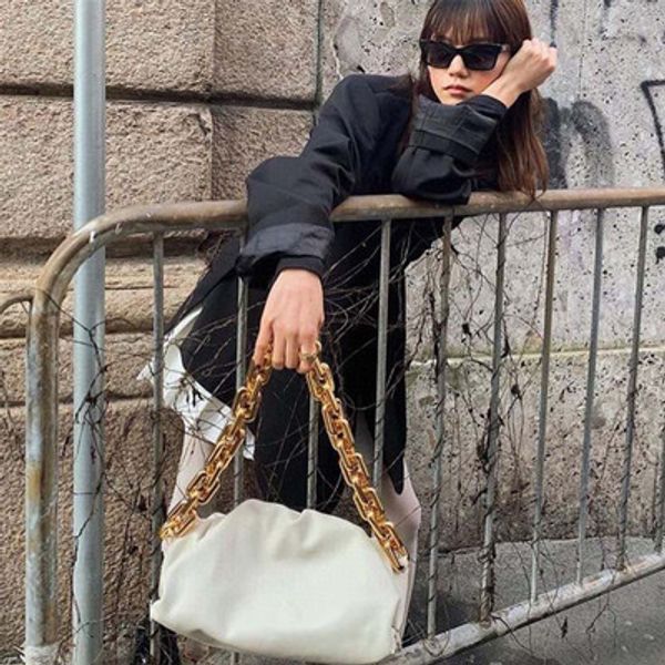 

cloud soft pu leather women handbag 2020 new dumpling crossbody bag shell light weight shoulder messenger bag folds clutch