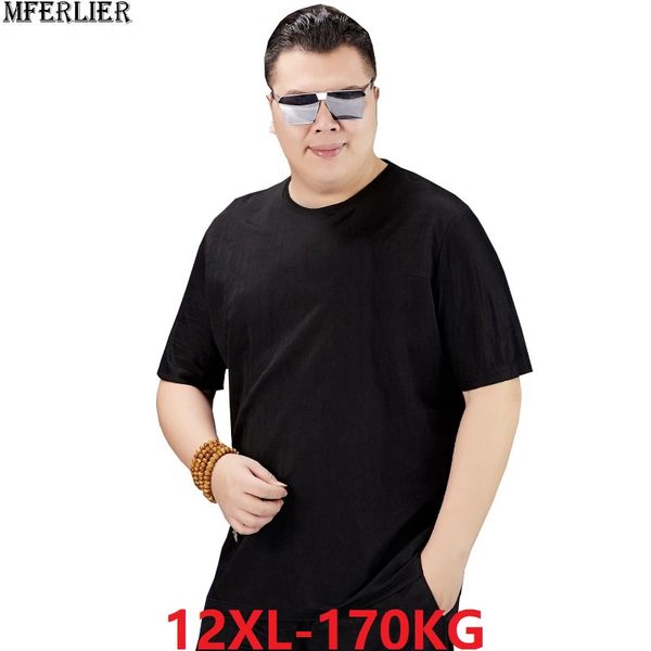 

men summer classic cotton t-shirt short sleeve large size plus 6xl 8xl 10xl 12xl tees tshirt 52 54 56 60 62 64 68 70 170kg 150kg, White;black