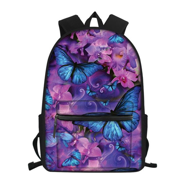 

whereisart 15.6 inch children school bag fantasy butterfly printed school backpacks book bag for boys girls large capacity