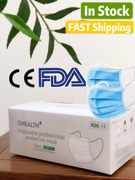 

in stock ce fda guarantee disposable mascherina 3 layers safety and comfortable anti-dust&pollution face masks fast shipping