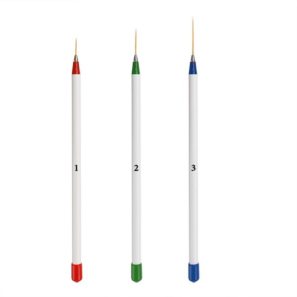 

3pcs tiny plastic nail art design decoration pen brush painting drawing tools kit