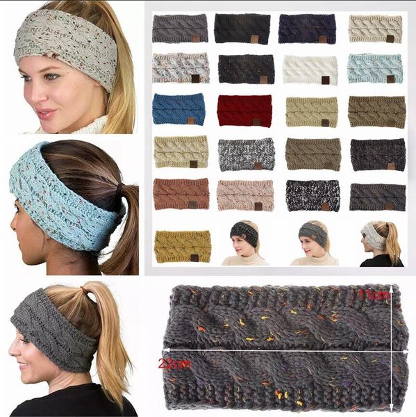 

knitted crochet headband 21colors women winter sports headwrap hairband turban head band ear warmer beanie cap headbands aaa1435, Blue;gray
