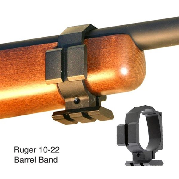 

tactical barrel band for ruger 10/22 two picatinny rails & sling slot expand accessory mounting black