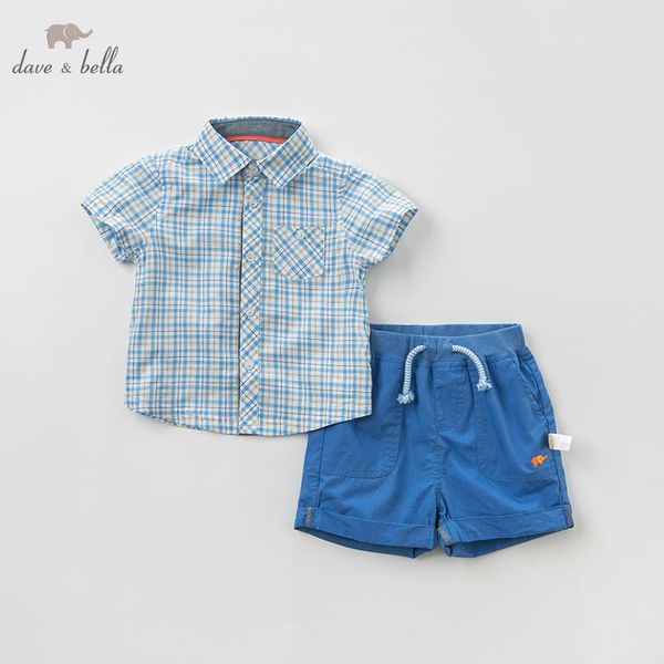 

db10750 dave bella summer baby boy clothes children 2 pcs sets boys print clothing sets infant toddler outfit t200413, White