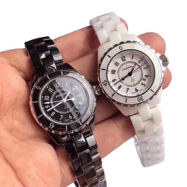 

2019 luxury c j12 women men ceramic watche quartz movement for lover ca ual wri twatch with gift box