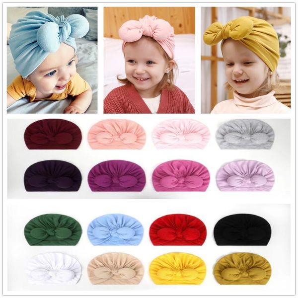 

baby cap cotton big bow hat for baby girls 100% cotton butterfly india hat kids ears caps winter children's hats, Yellow
