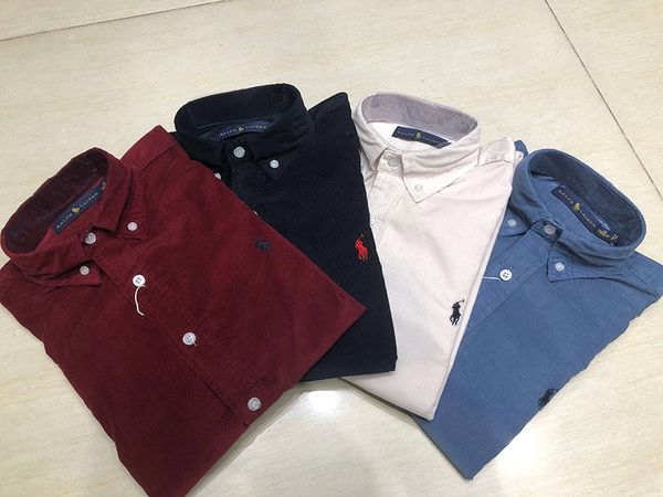 

ralph lauren мужских рубашек мужских рубашки дизайнер вельвет роскошной вельветовая черное вскользь рубашки высокого качества рубашки новой, White;black