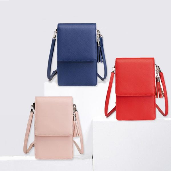 

women messenger bag large capacity square fringe cellphone solid color chains ladies bag daily use small single shoulder bags