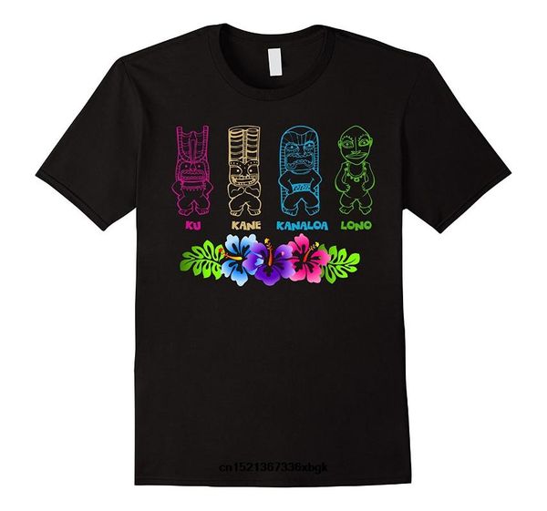 

hip-hop simple splicing tee shirt short sleeve men gift hawaiian t-shirt tiki gods - popular hawaii themed vacation, White;black