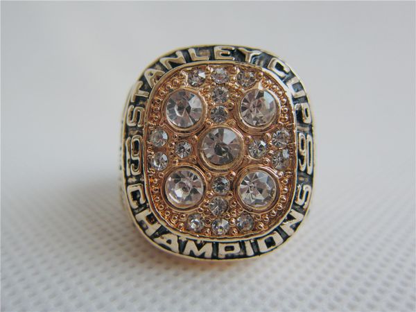 

1990 edmonton oilers stanley cup championship ring men fan souvenir gift wholesale 2019 dropshipping, Golden;silver