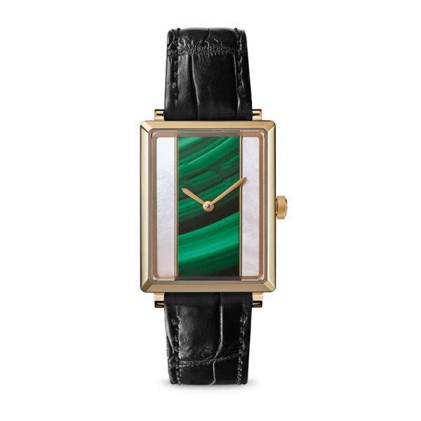 

2020oem пользовательского малахит, перламутр циферблат часы мужчины женщина marble циферблата часов, Slivery;brown