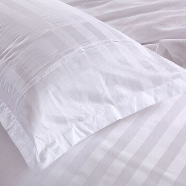 

1pair protector modern pillow case decorative simple durable cover envelope design washable satin stripe bedroom l bedding