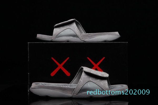 

4s x hydro designer sandals men glow cool grey luxury shoes slides summer fashion flat thick sandals beach slipper flip flop us7-12 r09, Black