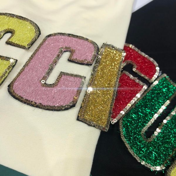 

новая мужская и женская роскошная печать письма футболка с коротким рукавом модный дизайнер футболка высокого качества свободная посадка муж, White