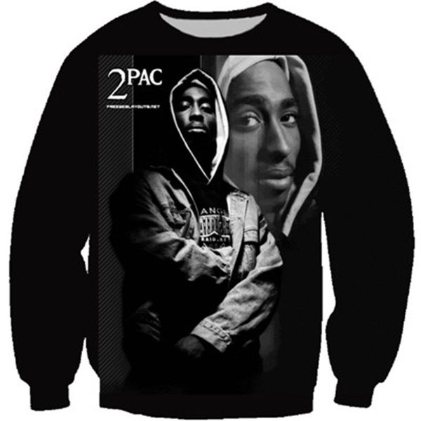 

new fashion singer rapper tupac 2pac sweatshirt men women 3d print 3d funny long sleeve tracksuit pullover outerwear casual w68, Black