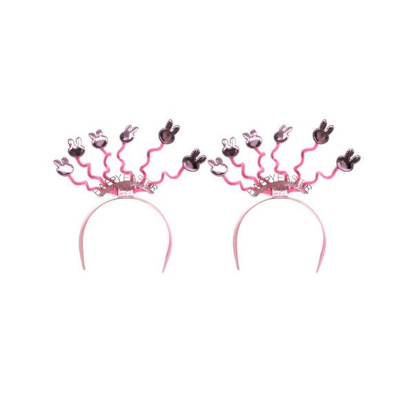 

2020 new fashion baby girls 2pcs hair hoop fashion headdress adorable hair accessory for performance easter (pink, Slivery;white