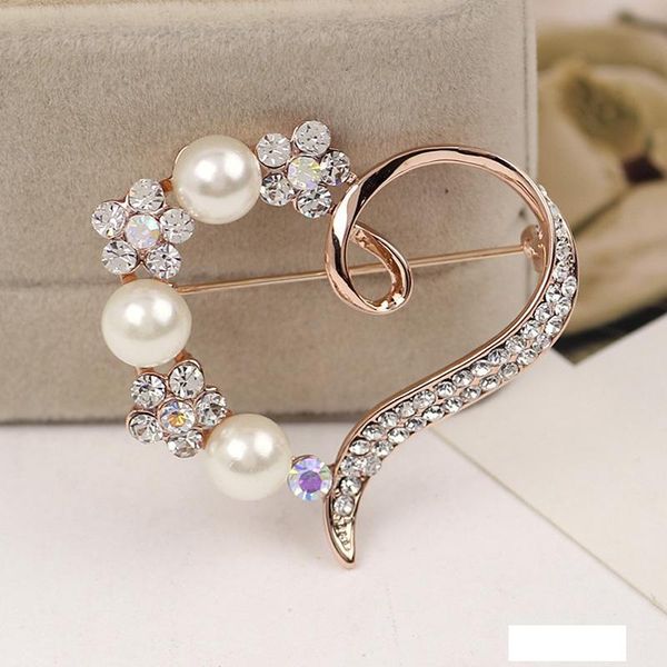 

популярная женские gorgeous формы сердца блестящая фестиваль стразы social party wear fashion гламурная брошь ювелирные изделия, Gray