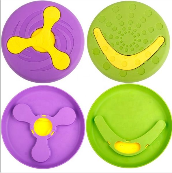 

2020 nowest pet toy dog flying saucer toy environmental protection material throwing training bite-resistant plastic dog flying discs toy
