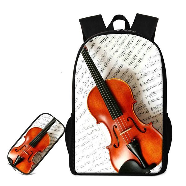 

2020 backpack unique violin pattern children designer school bags good quality pencil bag for elementary students women's stylish bagpa