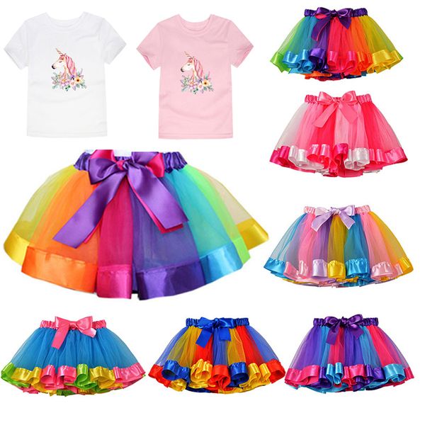 

Baby Girls Unicorn Rainbow Tutu Skirts Children Ballet Dance Princess Skirt for 0-9Years Tulle Pettiskirt Tutus for Girl