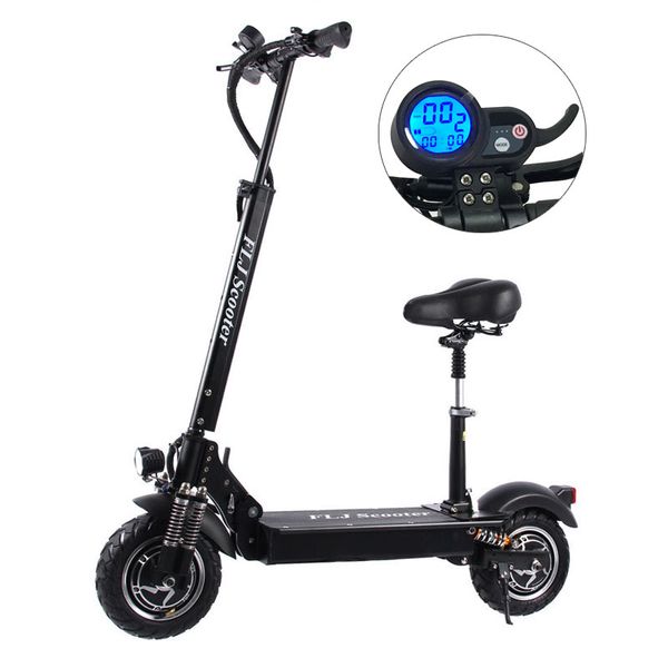 

flj 2400w electric scooter with seat foldable hoverboard fat tire electric kick scooter e