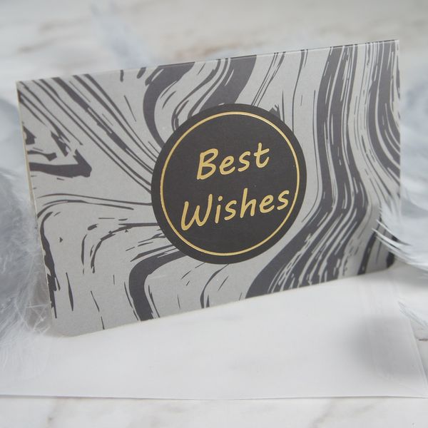 

multi-use 25pcs gold black gray marble design wishes card with envelope scrapbooking party invitation diy decor gift card