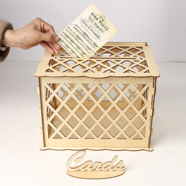 

diy свадебный подарочные карты box деревянные копилка красивые свадебные украшения принадлежности для birthday party