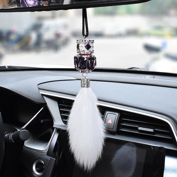 

1 piece car perfume container artificial diamond pendant car styling rear-view mirror hanging ornaments