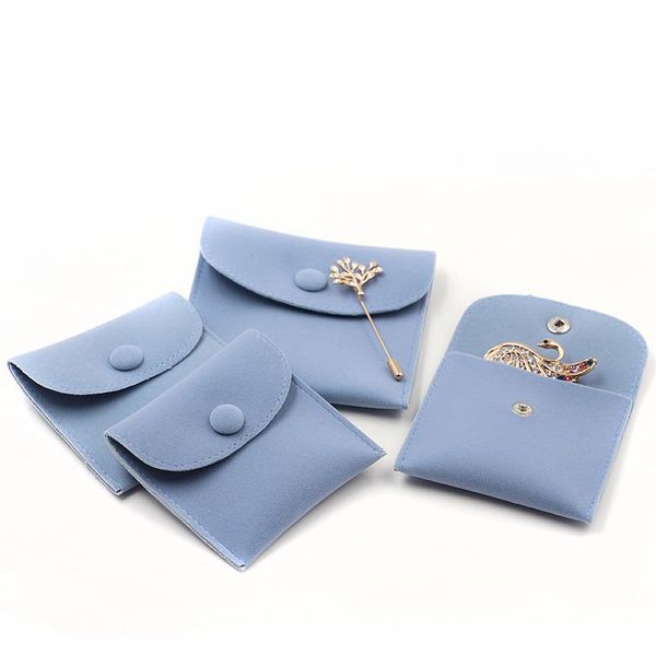 

one sample envelope velvet bags velvet jewelry gift packaging pouch with snap fastener dust proof jewelry storage, Pink;blue