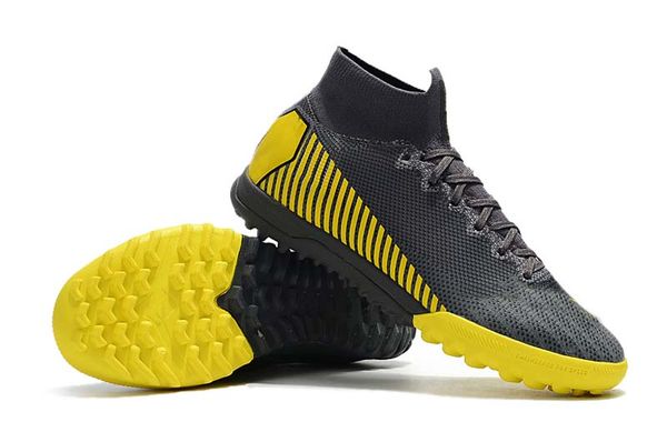 

men mercurial superfly vi elite cr7 ic tf indoor soccer cleats neymar designer high help silver yellow trainers football boots