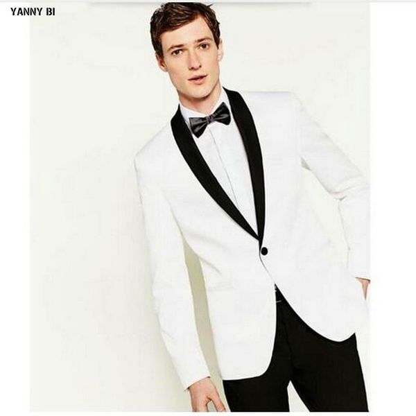 

blazer men shawl collar men's suit jacket handsome a for grain of buckle leisure the groom's man wedding guests dresses, White;black
