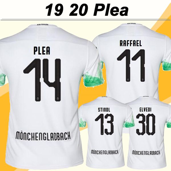 

19 20 monchengladbach plea raffael mens soccer jerseys elvedi zakaria home white football shirts mÃ¶nchengladbach stindl fuÃball trikots, Black;yellow