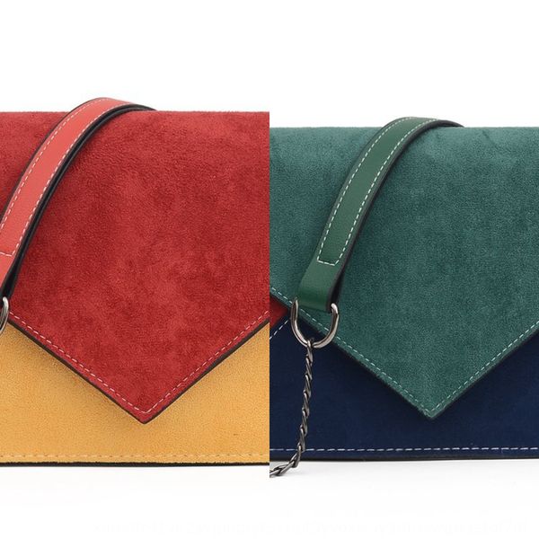 

summer 2020 contrast color frosted splicing single packet small square shoulder envelope bag slanting tide small square bag