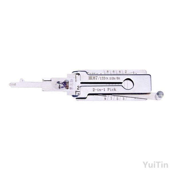 New Hu87 Lishi Lock Pick Tool 2 In 1 Car Door Lock Pick Decoder