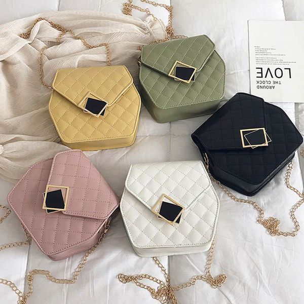 

fashion new women's bag quality pu leather handbags rhombic embroidery line shoulder lock small square bag