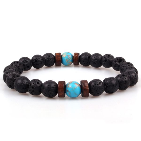 

men bracelet natural moonstone bead tibetan buddha bracelet chakra lava stone diffuser bracelets, Black